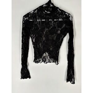Urban Outfitters Sheer Lace Top Small Floral Whimsigoth Fairy Grunge Indie Y2K